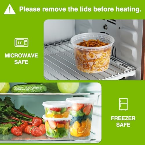 NEEBAKE 60 Set Deli Containers with Lids, 8/16 oz Combo To Go Containers - Image 6