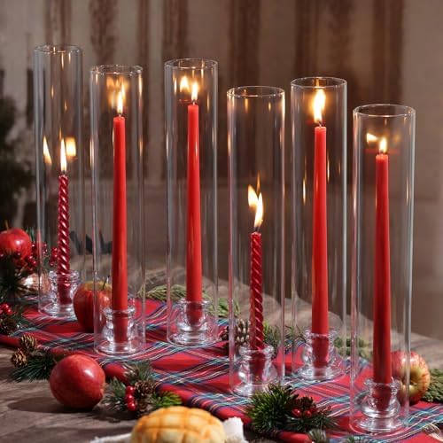 Volens Hurricane Glass Candle Holders- Set of 12 Candlestick Holders 14" H - Image 4