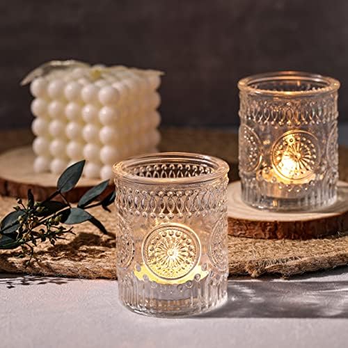 Clear Votive Candle Holders Set of 24- Glass Tea Light Candle Holders Bulk - Image 4
