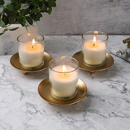 Iron Plate Candle Holder, Gold, Decorative Iron Pillar Candle Holder, Set of 3,Candle Stand for Wax Candles - Image 2