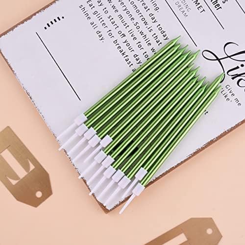 PHD CAKE Green Long Thin Metallic Birthday Candles, Cake Candles, Birthday Parties, Wedding Decorations, Party Candles - Image 3