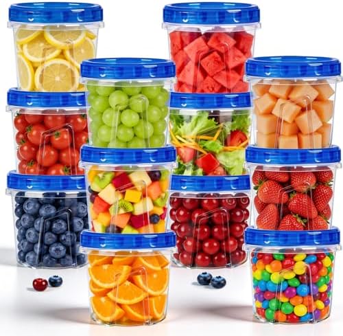 12 Pack 23.5oz Soup Freezer Containers with Twist Lids for Food Storage by ForestBreathing