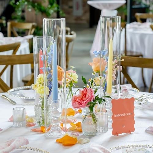 12 Pcs Hurricane Candle Holder Sleeve, H:14" D:3" Clear Glass - Image 4