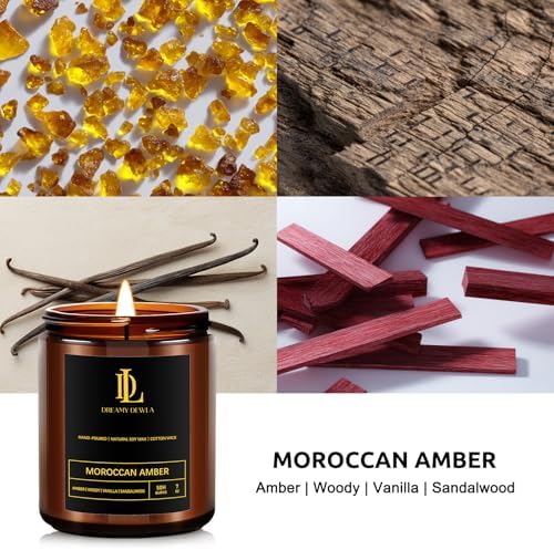 Scented Candles for Men, Moroccan Amber Candle for Home, Soy Wax Candles Gift for Birthday Father's Day Thanksgiving Day Anniversary - Image 2