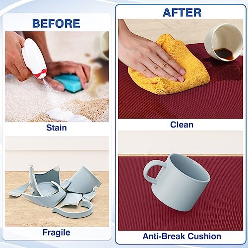 StepRite Kitchen Mats for Floor, 2-Piece Anti-Fatigue Rugs, Burgundy - Image 4