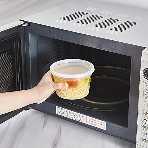 [48Set - 16oz.] Plastic Deli Food Storage Containers With Plastic Lids, Disposable togo containers for soup, Meal Prep, Slime | BPA Free | Stackable | Leakproof | Microwave | Dishwasher | Freezer Safe - Image 4