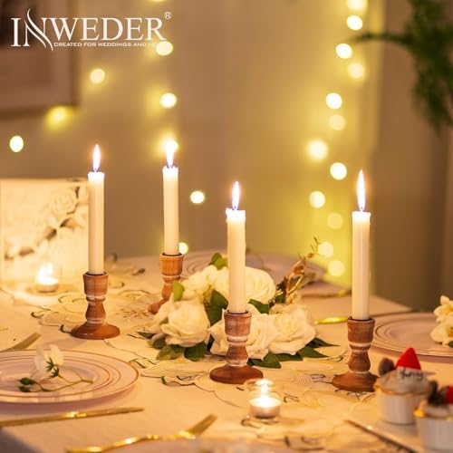 Wooden Candlestick Holders Rustic: Farmhouse Taper Candle Holder - Image 5