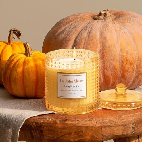 LA JOLIE MUSE Pumpkin Chai 4-Pack Scented Candles for Home, Natural Soy 55H - Image 3