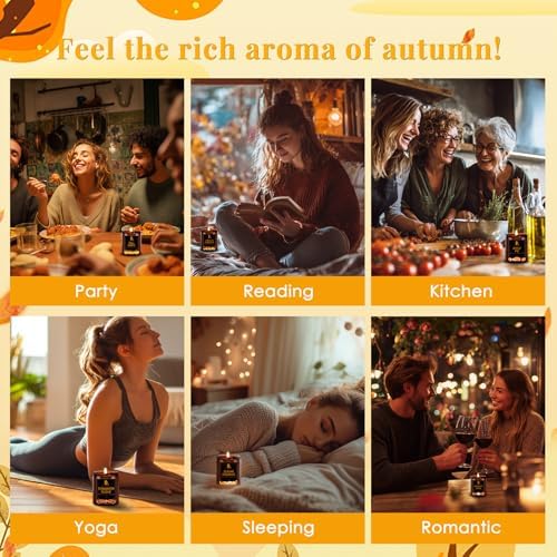 DL DREAMY DEWLA Fall Candles Set for Home Scented, 6 Pack 42oz, Soy Wax - Image 4