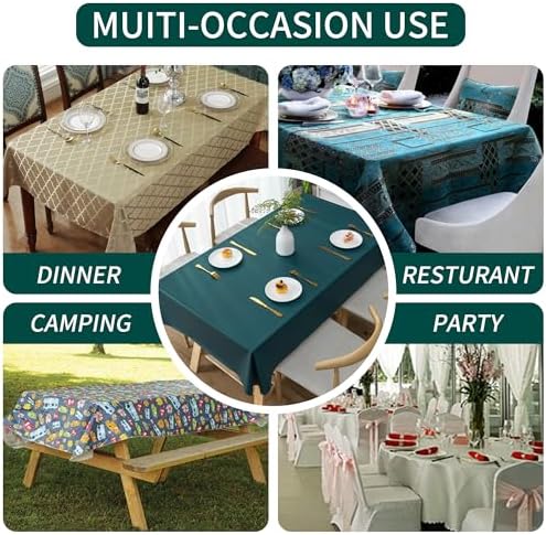 Rectangle Table Cloth,100% Waterproof Tablecloth Oil Proof Spill Proof Vinyl Table Cloth, Wipe Clean Plastic Table Cover for Dining, Camping, Indoor and Outdoor 54" x 120",Navy Blue - Image 5