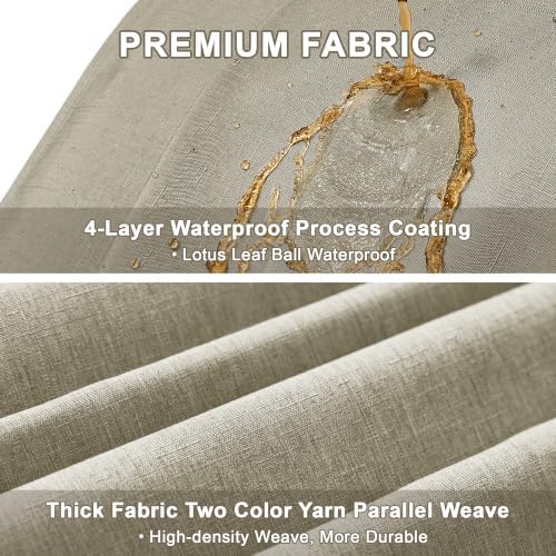 Decorelia Table Cloth for Rectangle Dining Table, Faux Linen Waterproof Texture Farmhouse Washable Rectangular Tablecloth Cover for Birthday, Party, Picnics, Wedding Decor(Natural, 52 x70 Inch) - Image 4
