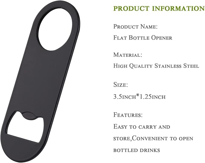 5 PACK Stainless Steel Flat Bottle Opener - Image 4