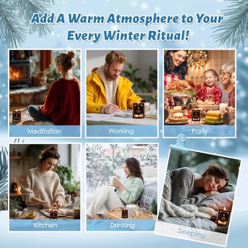 DL DREAMY DEWLA Winter Candles Set for Home Scented, 6 Pack 42oz, Soy Wax - Image 4