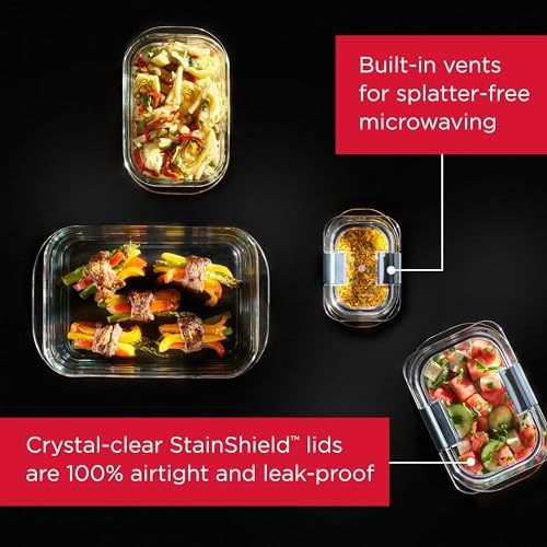 Rubbermaid Brilliance Glass Food Storage Containers, 3.2 Cup, Set of 4, BPA-Free, Leak-Proof, Clear - Image 2