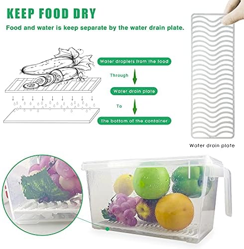 SILIVO 3 Pack 4.5L Lettuce Keeper for Fridge with Removable Drain Trays - Image 3
