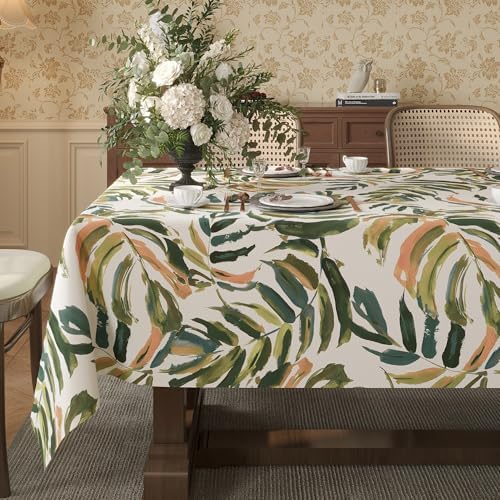 Rectangle Table Cloth,100% Waterproof Tablecloth Oil Proof Spill Proof Vinyl Table Cloth, Wipe Clean Plastic Table Cover for Dining, Camping, Indoor and Outdoor 54" x 120",Palm by Unknown
