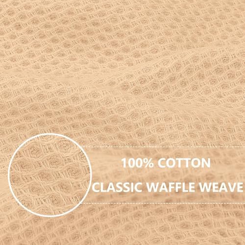 Homaxy 100% Cotton Waffle Weave Kitchen Dish Cloths 18-Pack, Apricot - Image 2