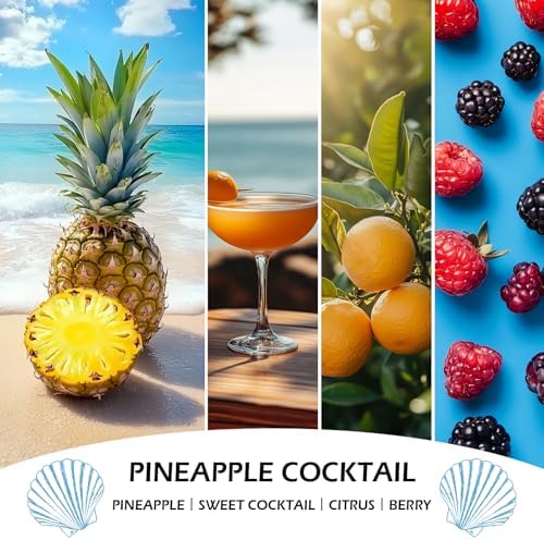 Pineapple Cocktail Candles, 7oz Pineapple Cocktail Scented Candle, Natural Soy Candles for Home Scented, Long Lasting with 50 Hour Burn Time, Gifts for Men Women - Image 2