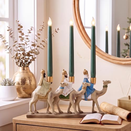 Christmas Nativity Candleholders Three Wise Men Resin Candlestick Holders - Image 4