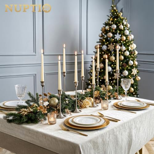 NUPTIO Candlestick Holders Vintage Decor: Silver Taper Candle Stick Holder - Image 6