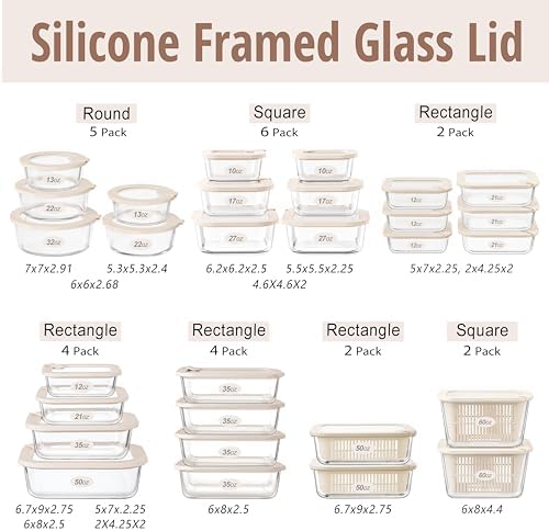 Urban Green Glass Food Storage Containers with Glass Lids, Microwave Safe Food Container Set, Aitight Meal Prep Container Set, LeakProof, 100% Plastic Free, 5 Pack - Image 4