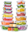40pc Set Glass Food Storage Containers & Bowls with Airtight Lids - Leakproof BPA-Free Meal Prep Airtight Stackable Lunch Boxes, Kitchen Pantry & Storage Organizers - Microwave Freezer Dishwasher Safe by LERAZE