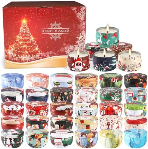 WPONSZU 36 Pack Christmas Scented Candles,Gift Set 2.5oz Strong Fragrance jar Candles,for Home Scented Decoration Birthday Valentine'sDay - Image 2