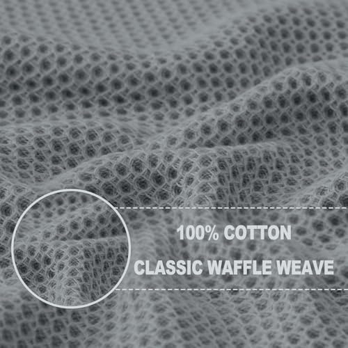 Homaxy 100% Cotton Waffle Weave Kitchen Dish Cloths 24-Pack, Grey - Image 2