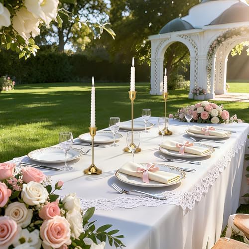 Candlestick Holders, 24PCS Metal Taper Candle Holder, Brass Gold Candle Holders for Candlesticks, Candle Holder for Wedding Fireplace Mantel Housewarming Gift Housewarming Gift - Image 4