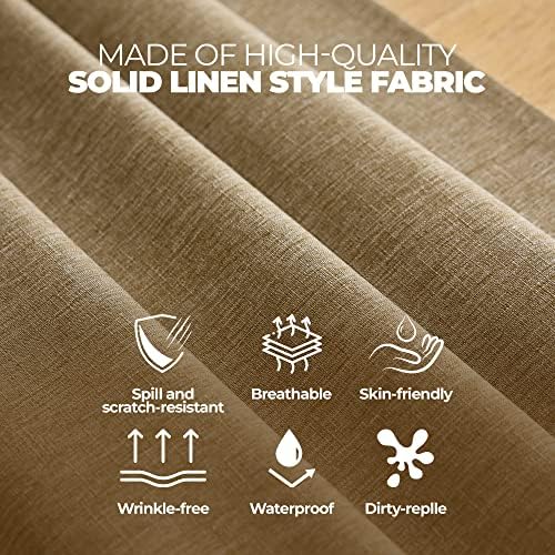 Decorelia Waterproof Round Tablecloth for Round Dining Table, Decorative Rustic Soft Wipeable Table Cloths Cover Indoor Outdoor Use for Holiday,Wedding, Kitchen (70 Inch,Round (4-6 Seats),Natural) - Image 4
