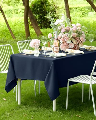 Pureegg Rectangle Linen Tablecloth Waterproof & Stain Resistant, Wrinkle-Free Table Cloth Adds Elegance and Protection, Ideal for Dining, Party, Wedding and Outdoor, 52 x 70 Inch, Navy Blue - Image 7