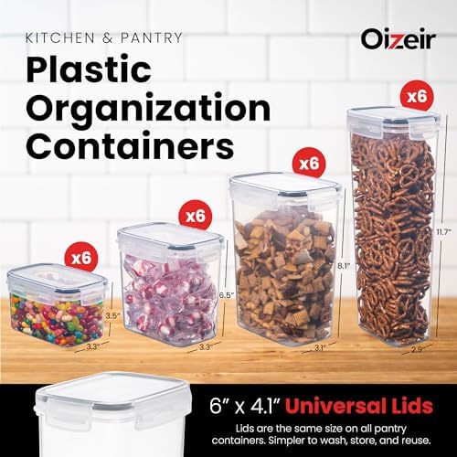 Oizeir Airtight Food Storage Containers with Lids 24-Pack, Pantry Kitchen - Image 2