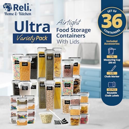 Reli. Pantry Organizers and Storage (36 Sets) Food Containers with Lids - Image 2