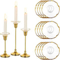 Glasseam Glass Bobeches for Candlestick, 12Pcs Gold Candles Drip Protectors by Glasseam