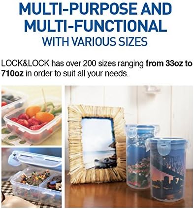 (Pack of 4) Lock & Lock Airtight Rectangular Food Storage Container 6 oz / 0.7-cup - Image 4
