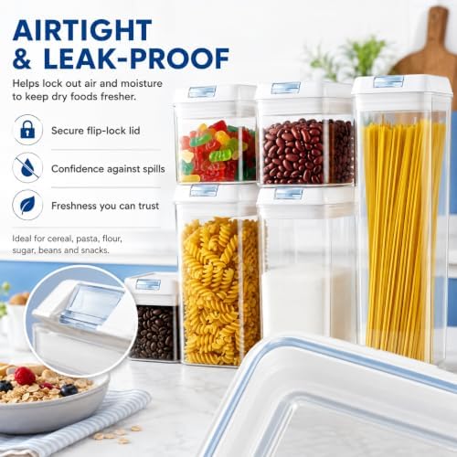 Clear Airtight Food Storage Containers, 7-Piece Set - Image 6