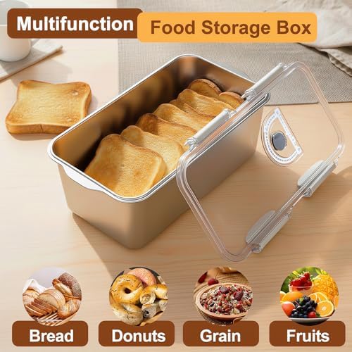 Gifhomfix Bread Box 304 Stainless Steel Bread Container, Dishwasher Safe Bread Storage for Homemade Bread, Time Recording Bread Storage Container with Lid and Handle - Image 7