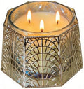 3 Wick Candle Holder, Shell Design Candle Jar Holder for 4-Inch Diameter Jars (5.25" D x 3.5" H) (Rose Gold) by Dorephine