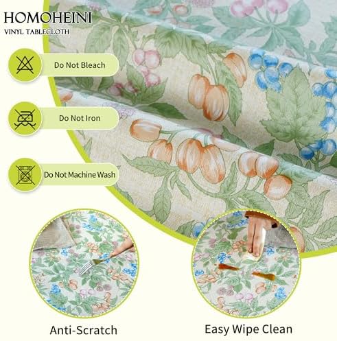 Rectangle Table Cloth,100% Waterproof Tablecloth Oil Proof Spill Proof Vinyl Table Cloth, Wipe Clean Plastic Table Cover for Dining, Camping, Indoor and Outdoor 54" x 102",Mulberry - Image 3