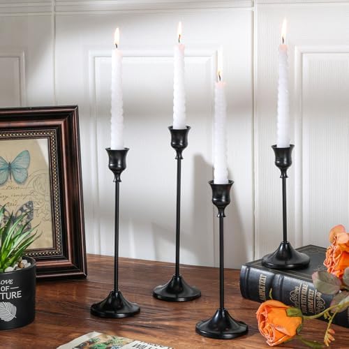 Candlestick Holders, 6PCS Metal Taper Candle Holder, Black Candle Holders for Candlesticks, Candle Holder for Wedding Fireplace Mantel Housewarming Gift - Image 3