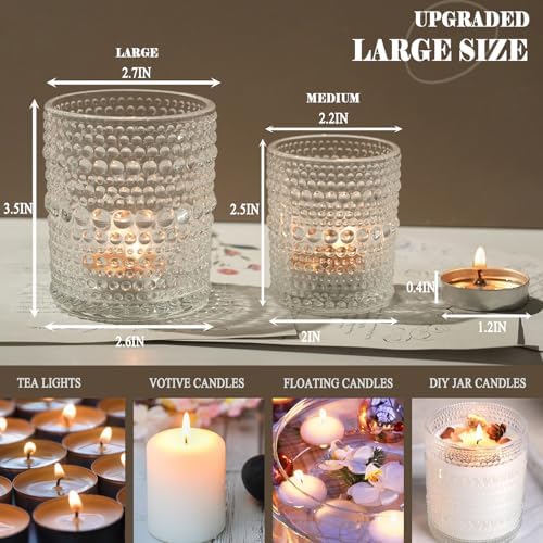6 Pack Votive Candle Holders, 2.7x3.5 Inch Large DIY Wax Candle Holder - Image 3