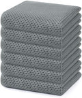 Homaxy 100% Cotton Waffle Weave Kitchen Dish Towels 6-Pack, Grey by Homaxy