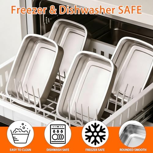 10 Pack 63oz Stainless Steel Food Storage Containers with Lids - Image 4