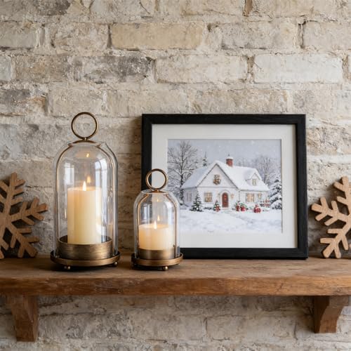 Sziqiqi Hurricane Candle Holder Lanterns: Pillar Candle Holders Set of 2 - Image 5