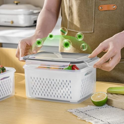 6 PCS Large Fruit storage Containers for Fridge ,Food Storage Containers - Image 7