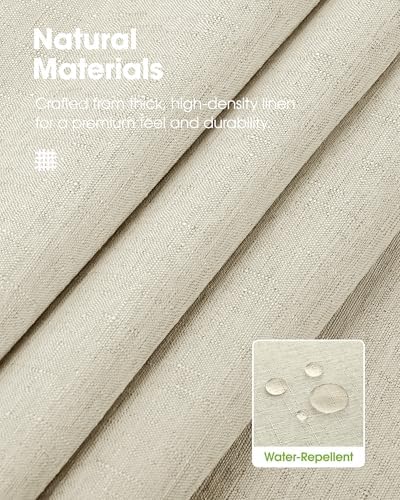 Pureegg Rectangle Linen Tablecloth Waterproof & Stain Resistant, Wrinkle-Free Table Cloth Adds Elegance and Protection, Ideal for Dining, Party, Wedding and Outdoor, 52 x 70 Inch, Cream, Ivory - Image 3