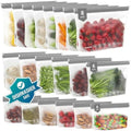 IDEATECH Food Storage Containers, BPA Free PEVA Reusable Gallon Freeezer Bags, Reusable Quart Size Sandwich Bag, Leakproof Baggies for Travel, Lunch, Healthy Food (8Gallon 6Quart 6Snack, Grey) by IDEATECH