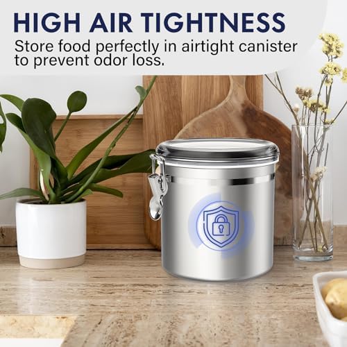ENLOY 165oz Stainless Steel Airtight Canister for Kitchen with Clear Lid - Image 5
