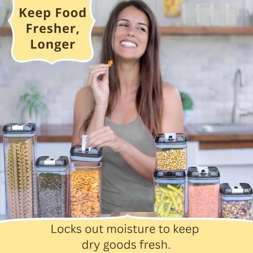 Simply Gourmet Airtight Food Storage Containers with Lids – 7 Piece Assorted Size Kitchen Pantry Organization Set, BPA-Free Clear Plastic, Stackable Containers for Cereal, Flour, Sugar, Rice, Snacks - Image 3