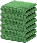 Homaxy 100% Cotton Waffle Weave Kitchen Dish Towels 6-Pack, Grass Green by Homaxy